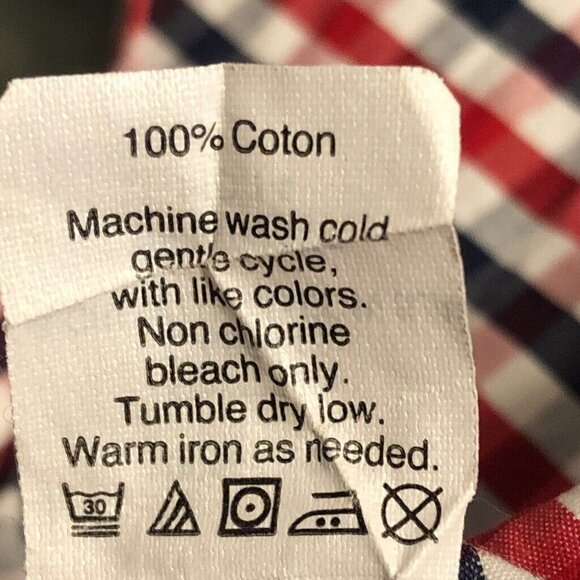 J Crew Men Shirt Mens Button Front Shirt Red Check Cotton 15-15 1/2 - Picture 5 of 5